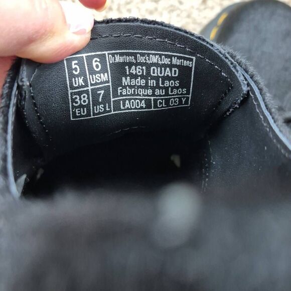 Dr Martens 1461 Quad Calf Hair Derby Oxford Shoes Black Size W7/M6 - Picture 5 of 6